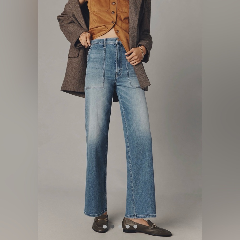 MOTHER stitch up maven high rise wide leg jeans. Size 29.